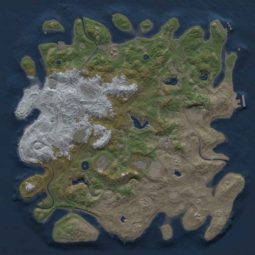 Rust Map: Procedural Map, Size: 4500, Seed: 1901682852, 15 Monuments