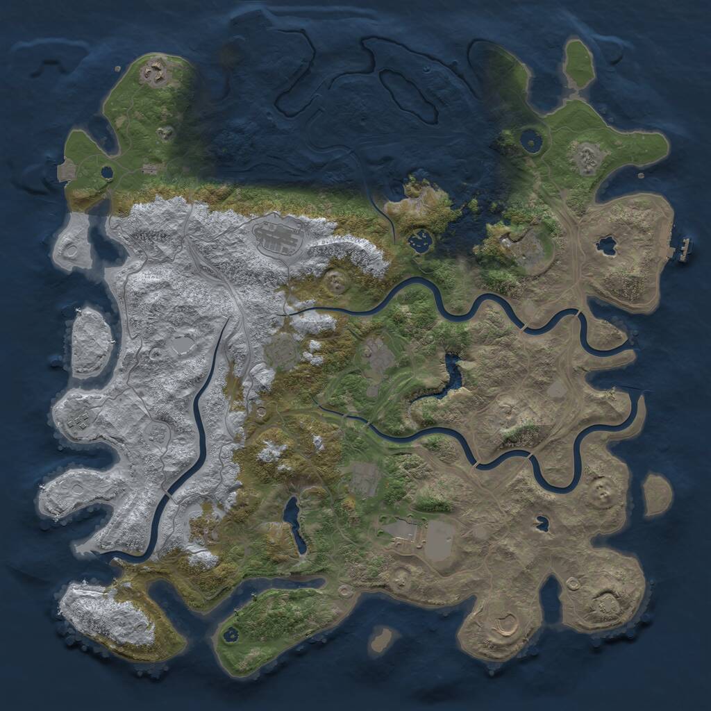 Rust Map: Procedural Map, Size: 4800, Seed: 571086177, 17 Monuments