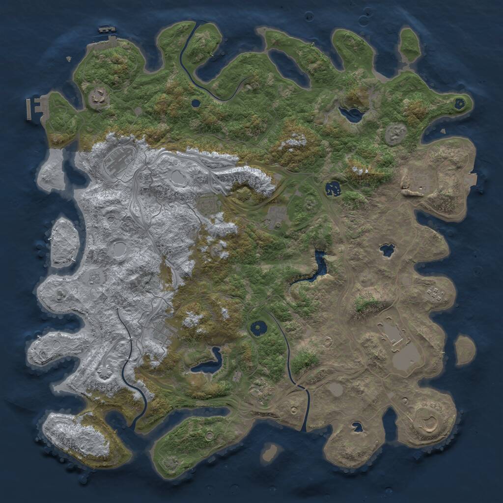 Rust Map: Procedural Map, Size: 4800, Seed: 571086177, 17 Monuments