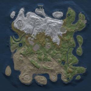 Thumbnail Rust Map: Procedural Map, Size: 3500, Seed: 236560195, 12 Monuments