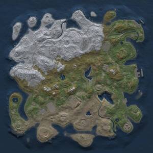 Thumbnail Rust Map: Procedural Map, Size: 4050, Seed: 1169422909, 16 Monuments