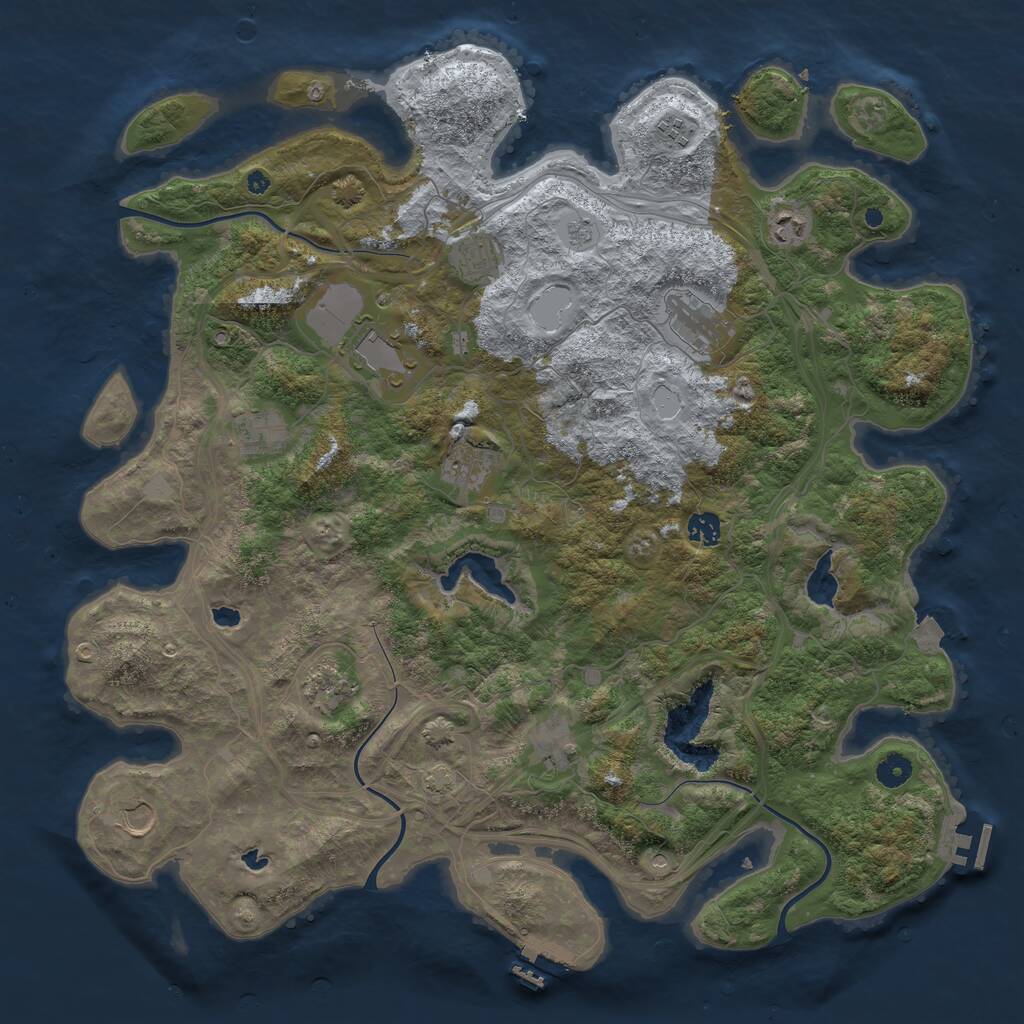 Rust Map: Procedural Map, Size: 4500, Seed: 795861883, 17 Monuments