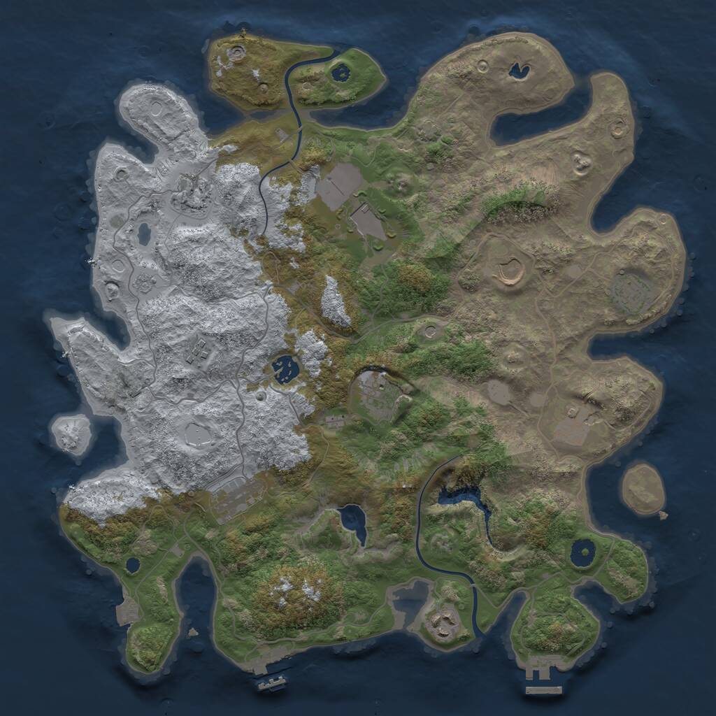 Rust Map: Procedural Map, Size: 4000, Seed: 2008962352, 16 Monuments