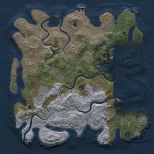 Thumbnail Rust Map: Procedural Map, Size: 4250, Seed: 1691274367, 16 Monuments