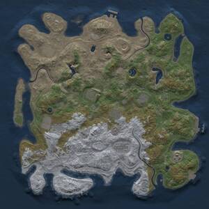 Thumbnail Rust Map: Procedural Map, Size: 4250, Seed: 1691274367, 17 Monuments