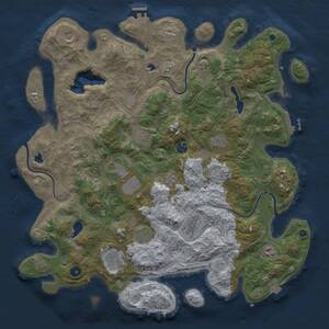 Thumbnail Rust Map: Procedural Map, Size: 4500, Seed: 1854318536, 17 Monuments