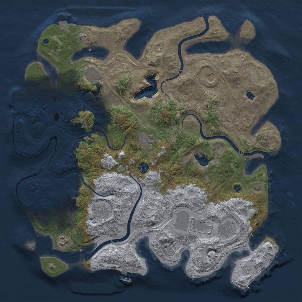 Rust Map: Procedural Map, Size: 4250, Seed: 1402421557, 15 Monuments