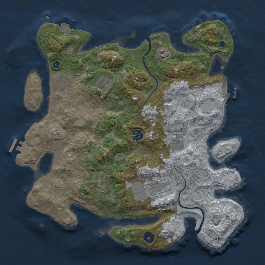 Rust Map: Procedural Map, Size: 3650, Seed: 85988012, 13 Monuments