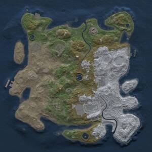 Thumbnail Rust Map: Procedural Map, Size: 3650, Seed: 85988012, 13 Monuments