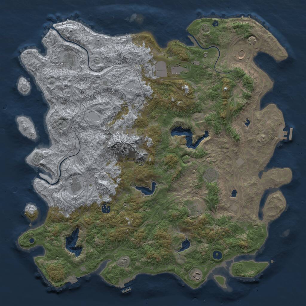 Rust Map: Procedural Map, Size: 5000, Seed: 257861, 16 Monuments