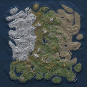 Thumbnail Rust Map: Procedural Map, Size: 4500, Seed: 581816881, 16 Monuments