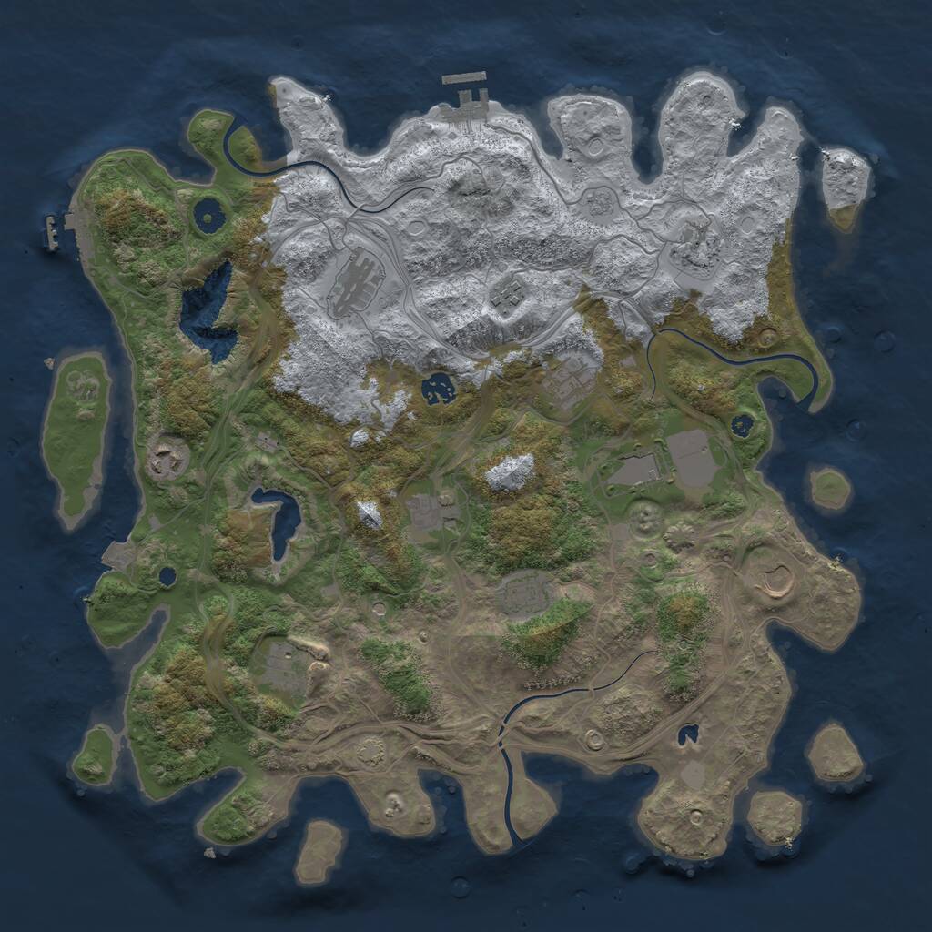 Rust Map: Procedural Map, Size: 4250, Seed: 1859995113, 17 Monuments