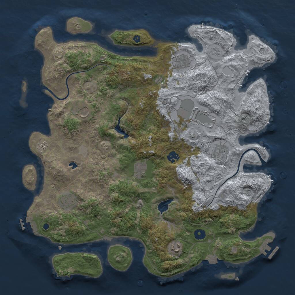 Rust Map: Procedural Map, Size: 4000, Seed: 221467796, 15 Monuments