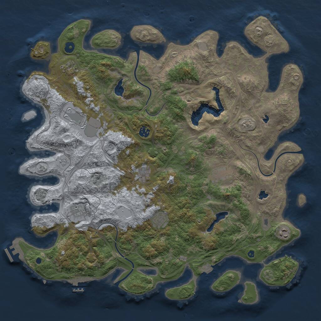 Rust Map: Procedural Map, Size: 4500, Seed: 413110919, 15 Monuments