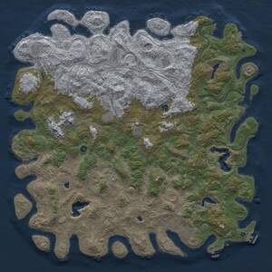 Thumbnail Rust Map: Procedural Map, Size: 6000, Seed: 347532501, 17 Monuments