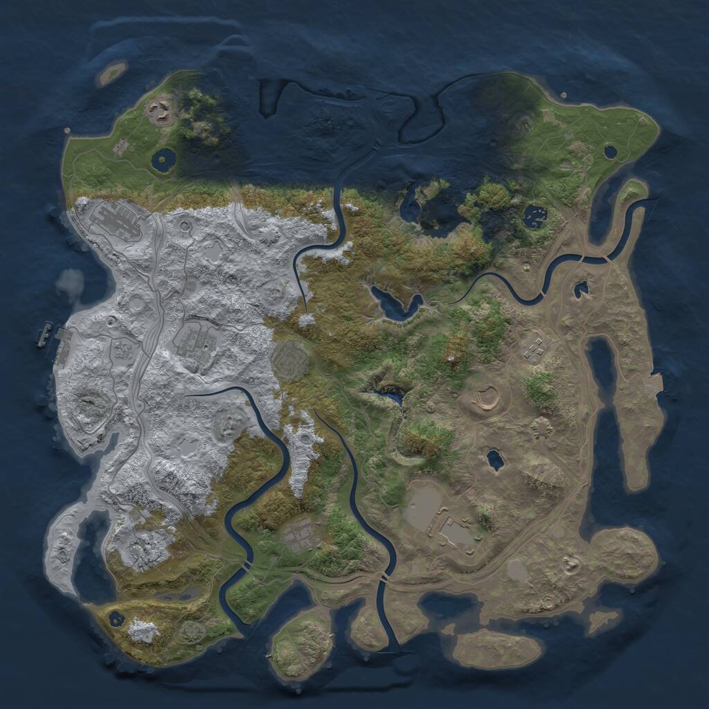 Rust Map: Procedural Map, Size: 4500, Seed: 36062902, 16 Monuments