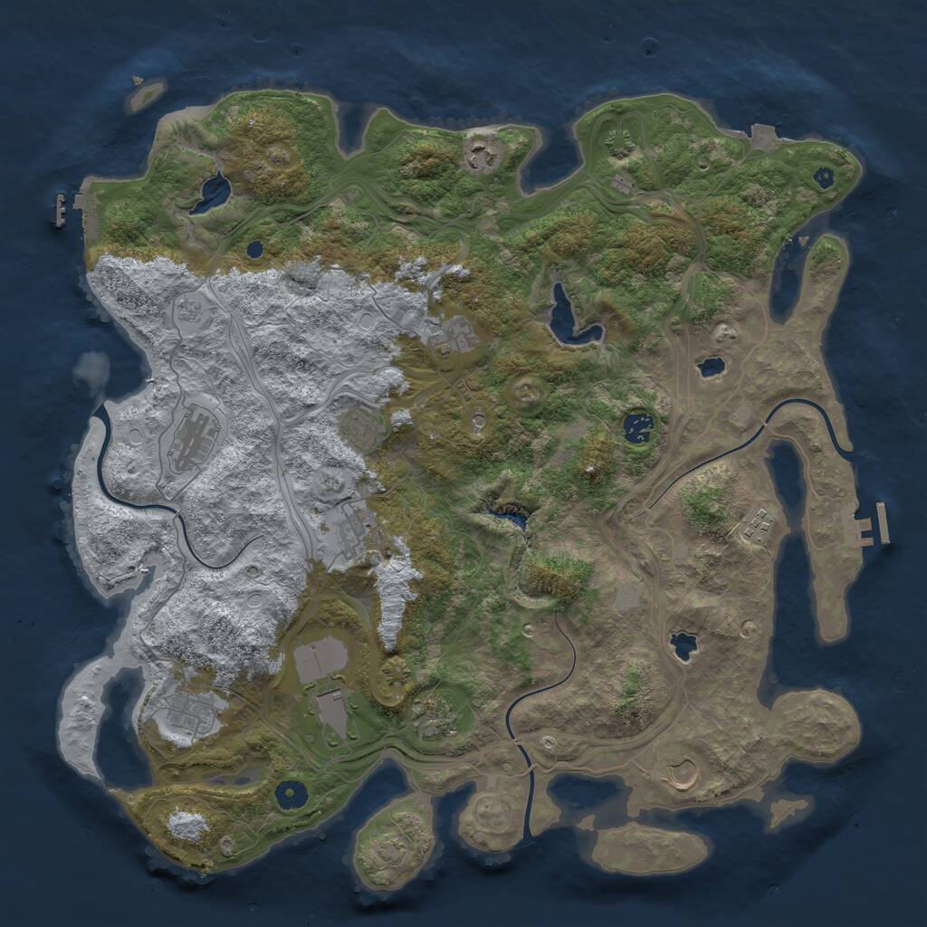 Rust Map: Procedural Map, Size: 4500, Seed: 36062902, 17 Monuments