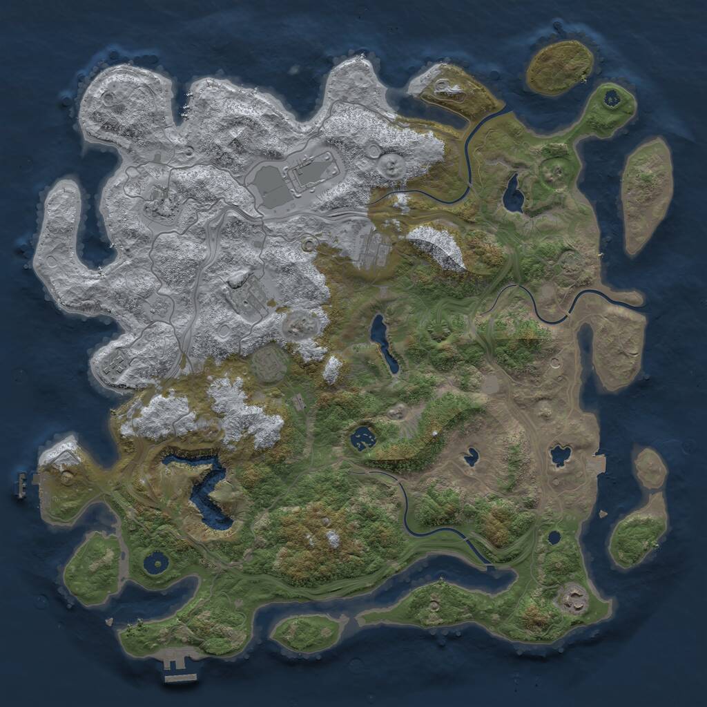 Rust Map: Procedural Map, Size: 4500, Seed: 234262697, 14 Monuments