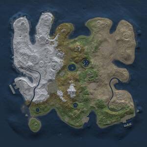 Thumbnail Rust Map: Procedural Map, Size: 3000, Seed: 1575745202, 10 Monuments