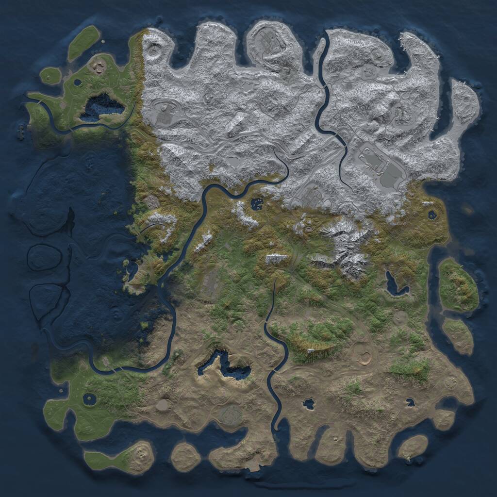 Rust Map: Procedural Map, Size: 5750, Seed: 65187, 17 Monuments