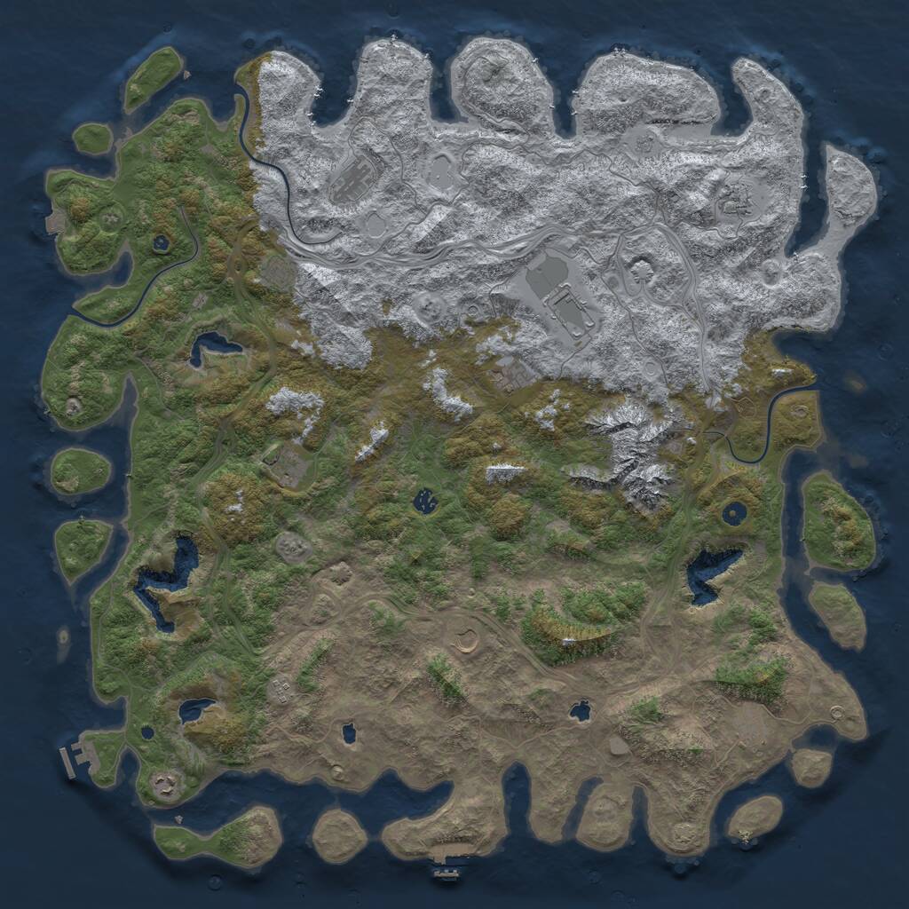 Rust Map: Procedural Map, Size: 5750, Seed: 65187, 17 Monuments