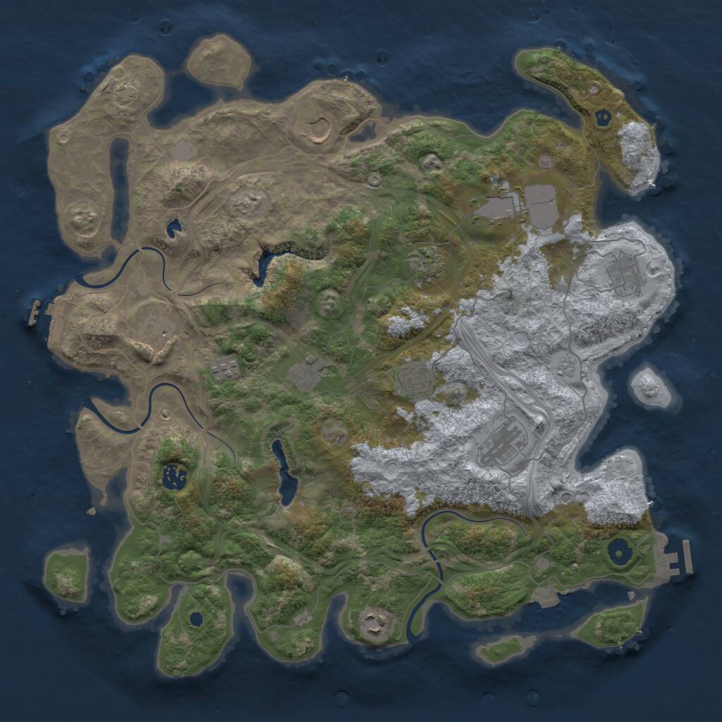 Rust Map: Procedural Map, Size: 4250, Seed: 850658139, 17 Monuments