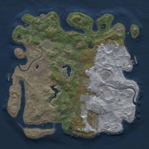 Thumbnail Rust Map: Procedural Map, Size: 4000, Seed: 1339194394, 14 Monuments