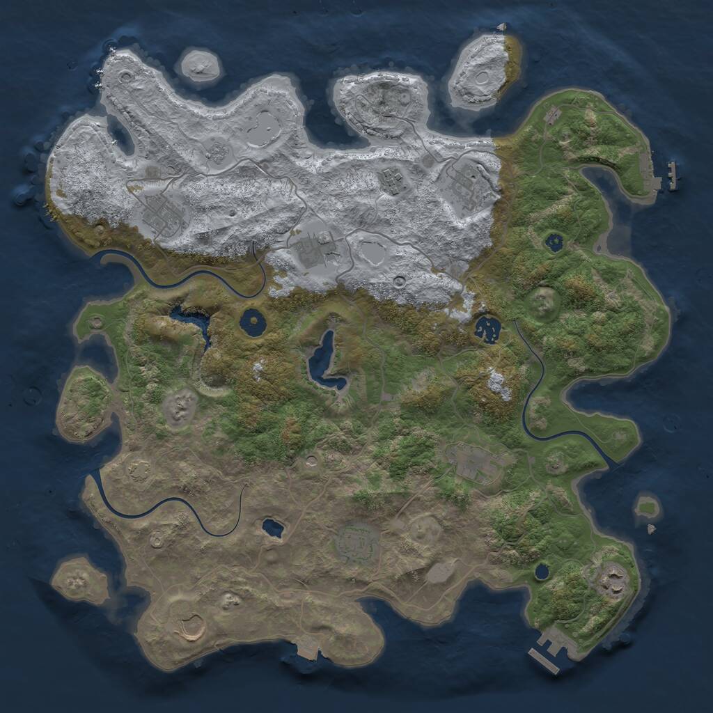 Rust Map: Procedural Map, Size: 4050, Seed: 1549732539, 15 Monuments