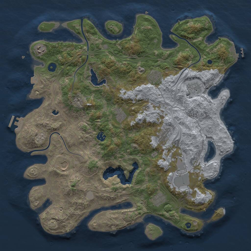 Rust Map: Procedural Map, Size: 4250, Seed: 815262921, 16 Monuments