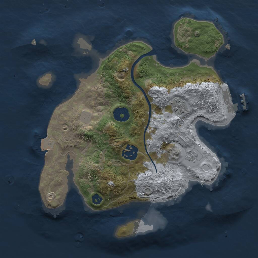 Rust Map: Procedural Map, Size: 2500, Seed: 56471, 7 Monuments