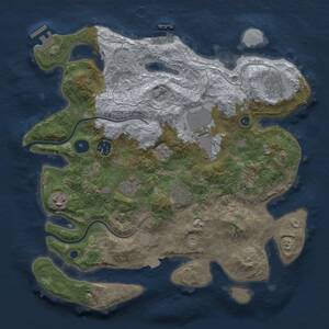 Thumbnail Rust Map: Procedural Map, Size: 3500, Seed: 781674707, 14 Monuments