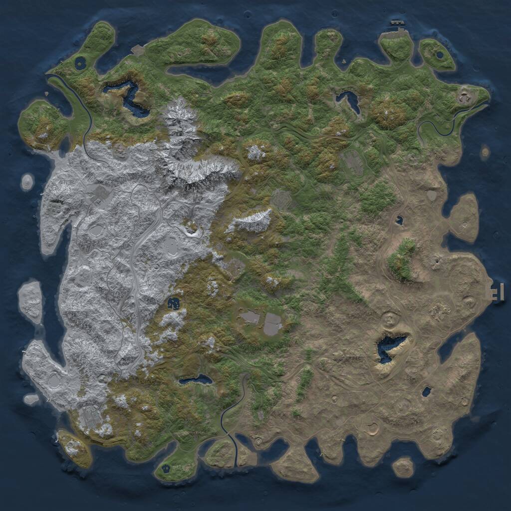 Rust Map: Procedural Map, Size: 6000, Seed: 1380006508, 17 Monuments