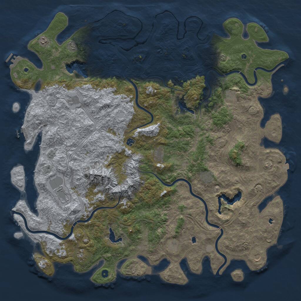 Rust Map: Procedural Map, Size: 6000, Seed: 1380006508, 17 Monuments