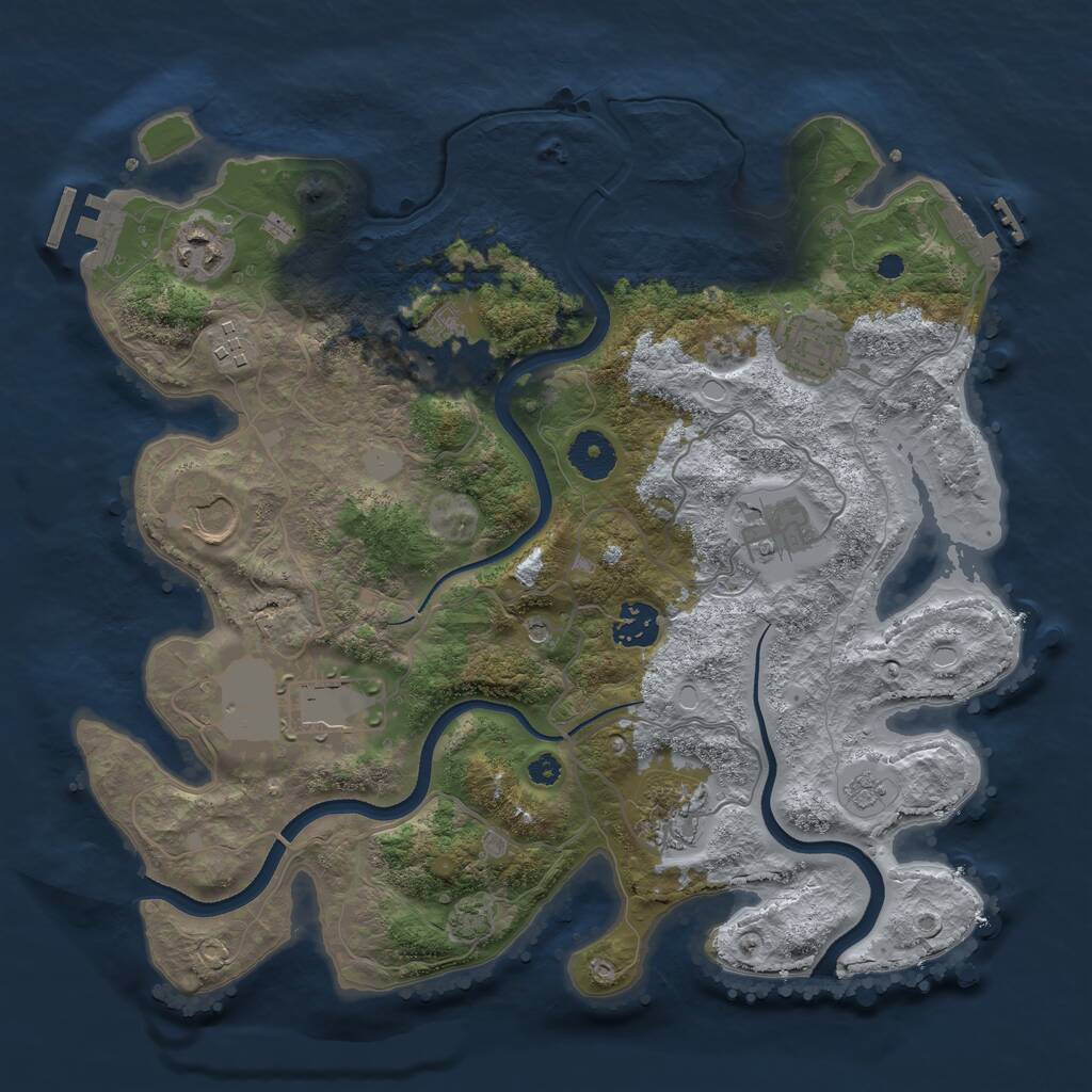 Rust Map: Procedural Map, Size: 3500, Seed: 2024118, 15 Monuments