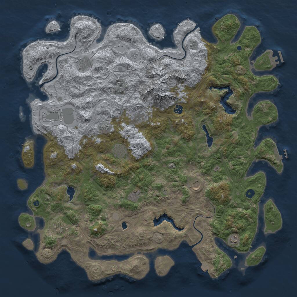 Rust Map: Procedural Map, Size: 5000, Seed: 1072221872, 16 Monuments