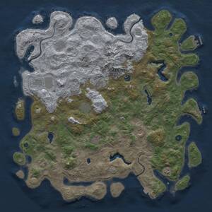 Thumbnail Rust Map: Procedural Map, Size: 5000, Seed: 1072221872, 16 Monuments