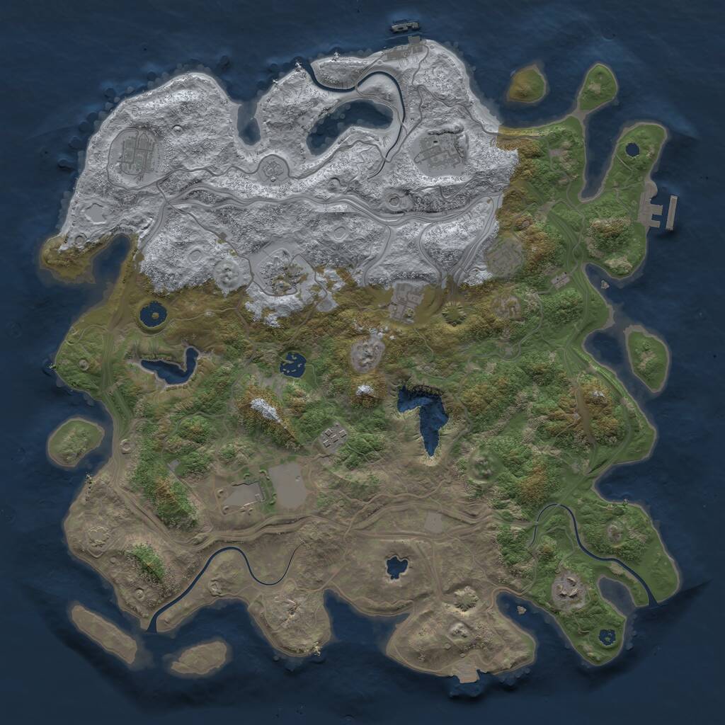 Rust Map: Procedural Map, Size: 4300, Seed: 323395046, 15 Monuments