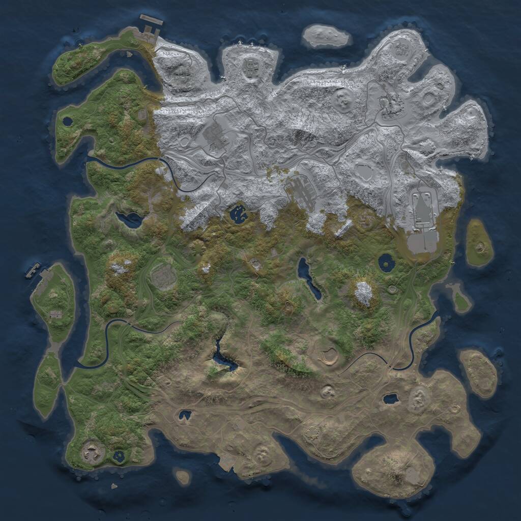 Rust Map: Procedural Map, Size: 4500, Seed: 17364496, 15 Monuments