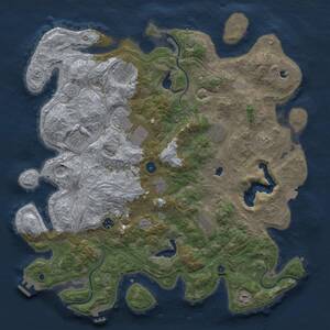 Thumbnail Rust Map: Procedural Map, Size: 4500, Seed: 540511536, 15 Monuments