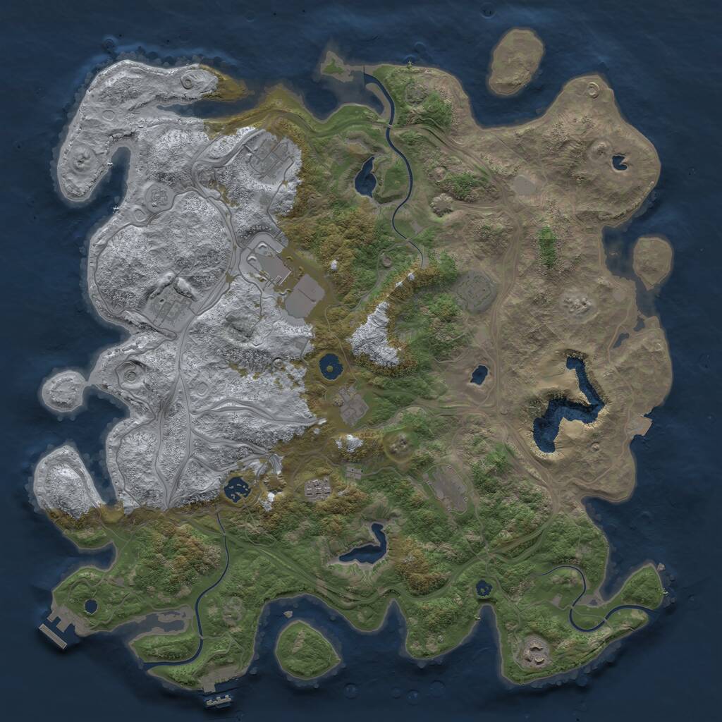 Rust Map: Procedural Map, Size: 4500, Seed: 540511536, 15 Monuments