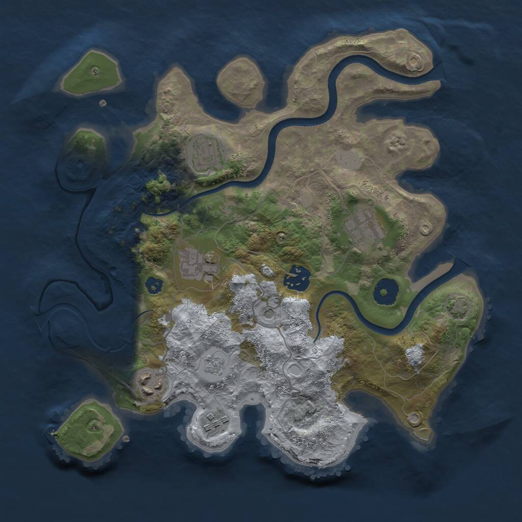 Rust Map: Procedural Map, Size: 3000, Seed: 958421912, 10 Monuments