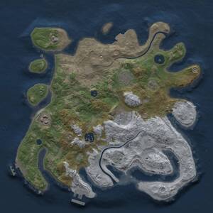 Thumbnail Rust Map: Procedural Map, Size: 3200, Seed: 427155817, 9 Monuments