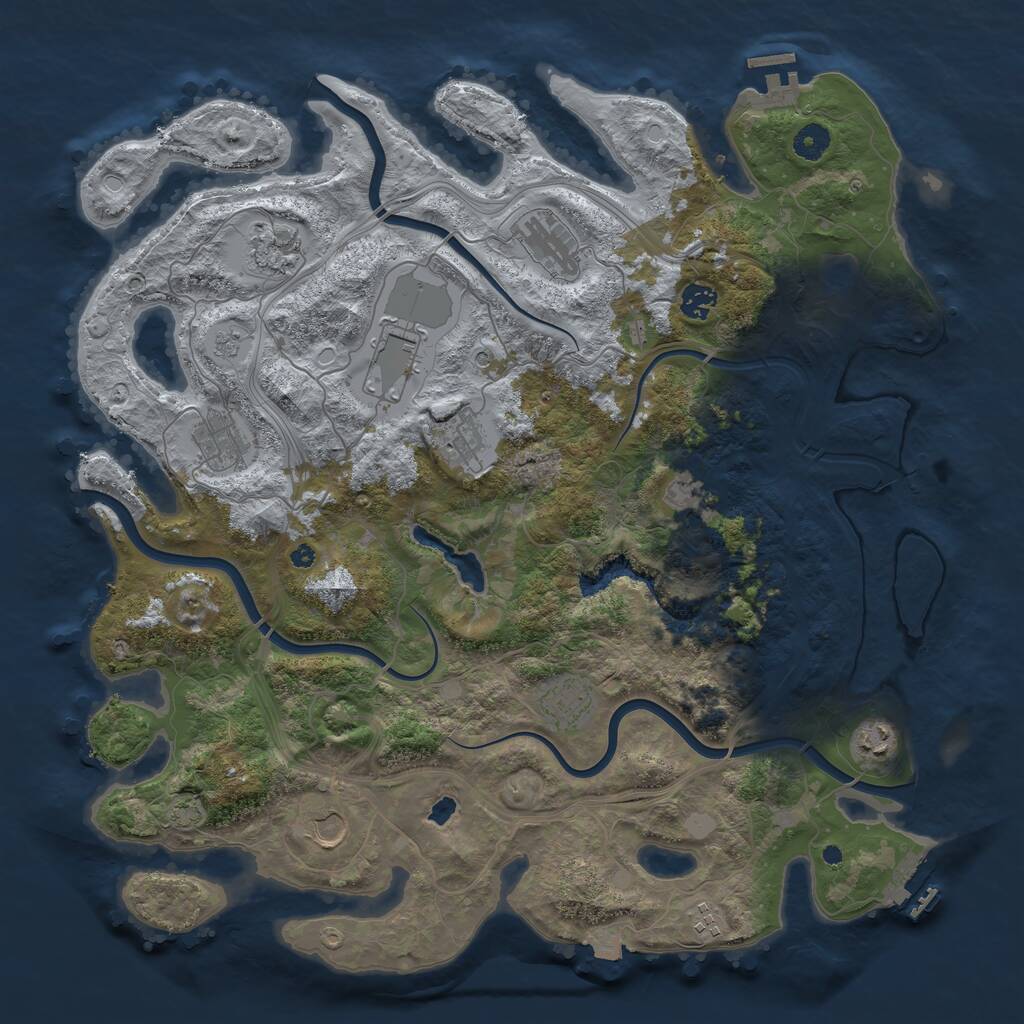 Rust Map: Procedural Map, Size: 4300, Seed: 30712, 17 Monuments