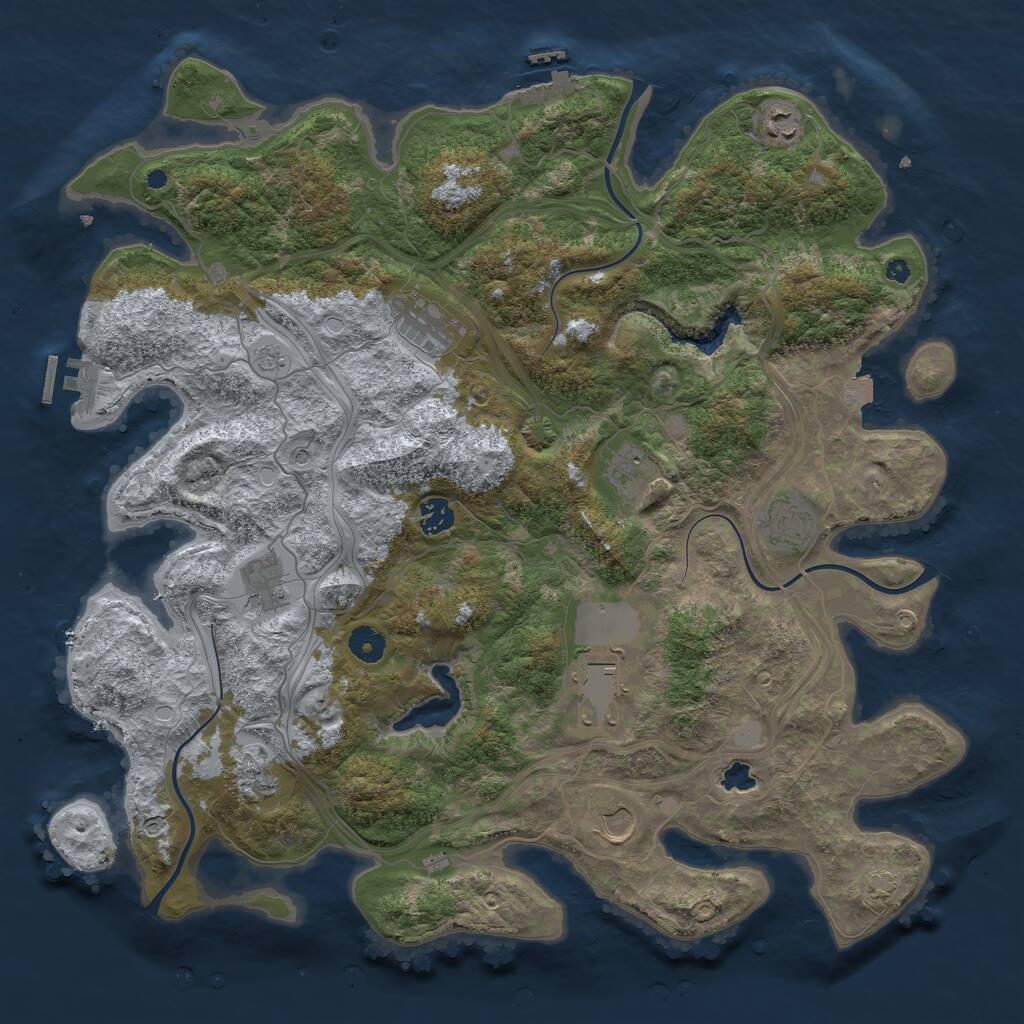 Rust Map: Procedural Map, Size: 4250, Seed: 1928005488, 15 Monuments