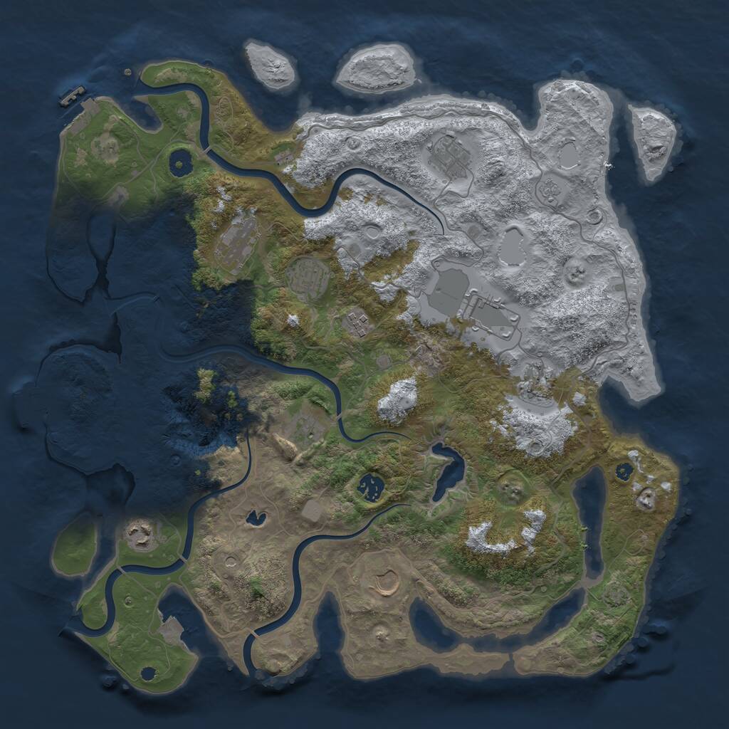 Rust Map: Procedural Map, Size: 4200, Seed: 591916998, 16 Monuments