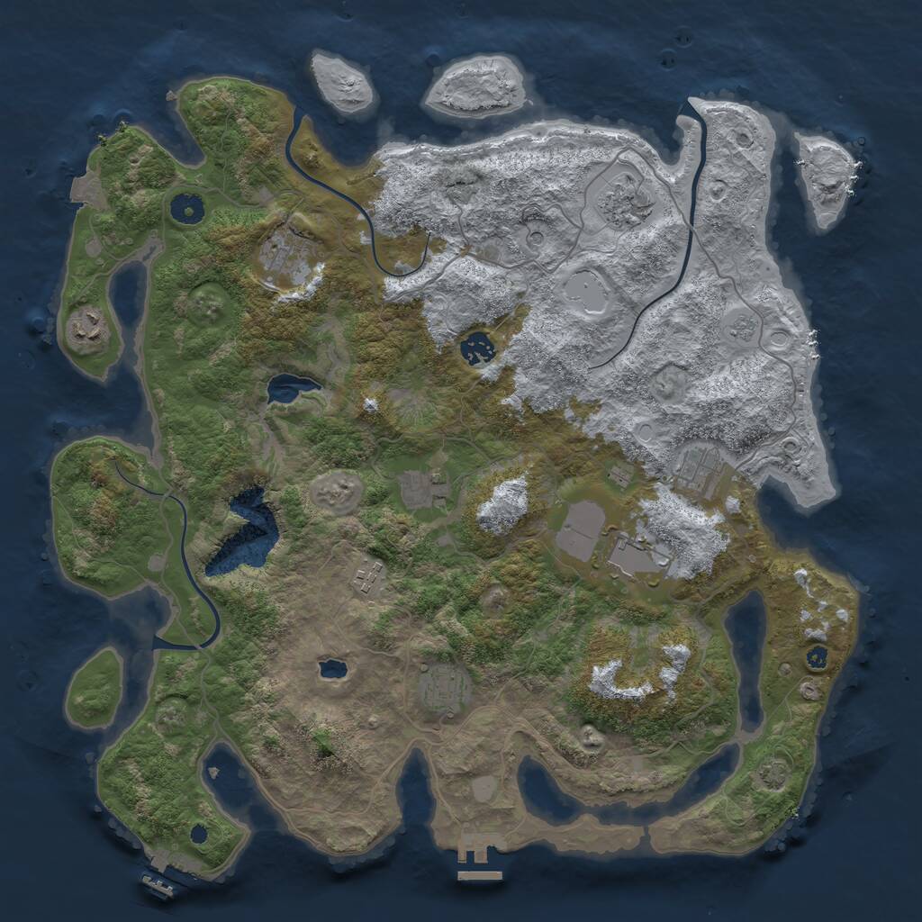 Rust Map: Procedural Map, Size: 4200, Seed: 591916998, 15 Monuments