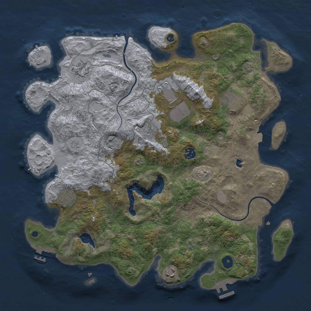 Rust Map: Procedural Map, Size: 4000, Seed: 26777, 14 Monuments