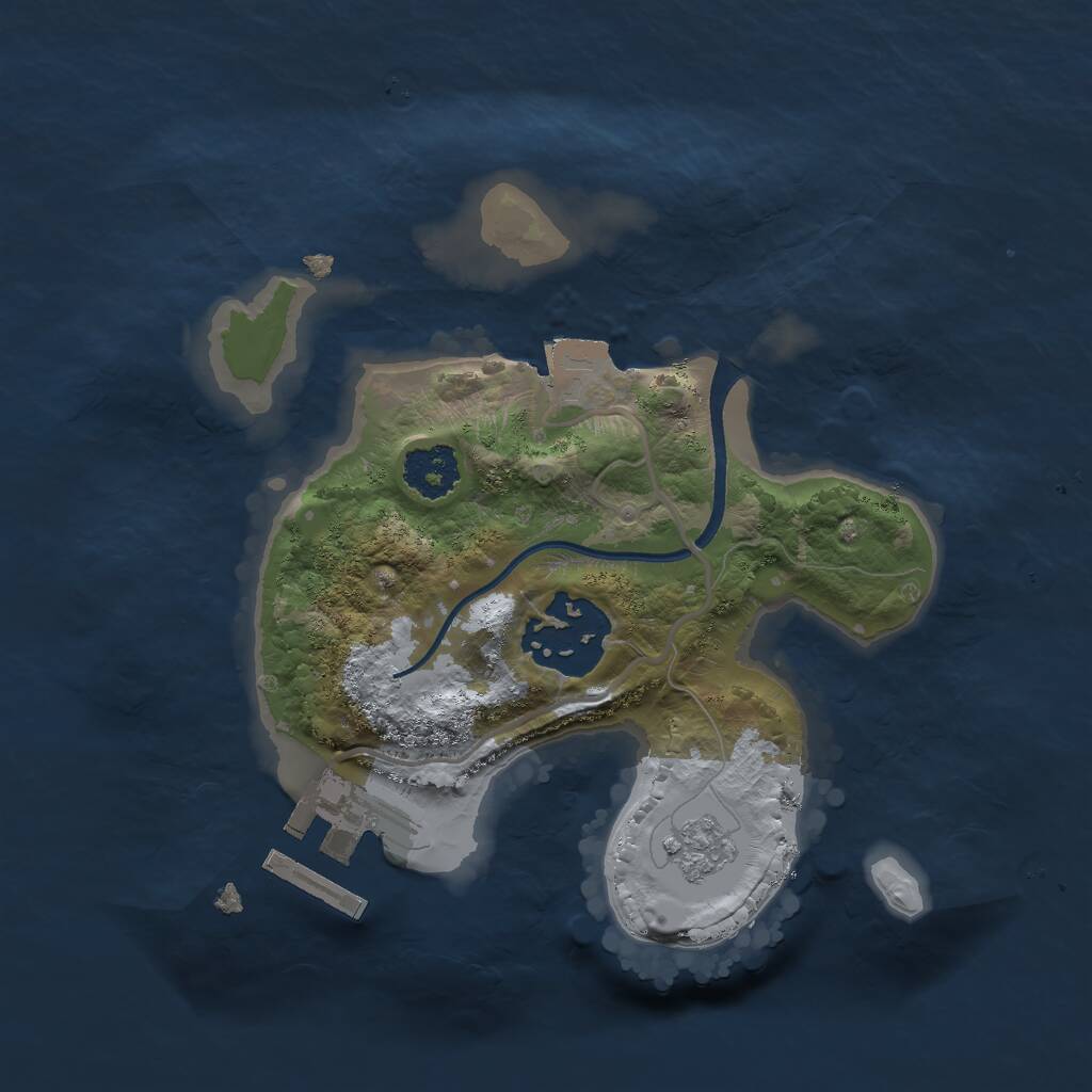 Rust Map: Procedural Map, Size: 2000, Seed: 158712666, 4 Monuments