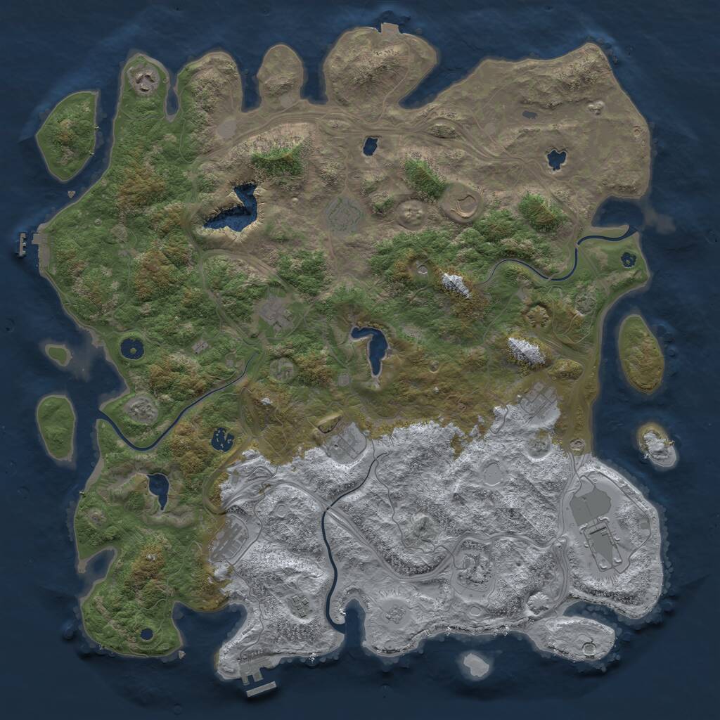 Rust Map: Procedural Map, Size: 4800, Seed: 1618638216, 17 Monuments