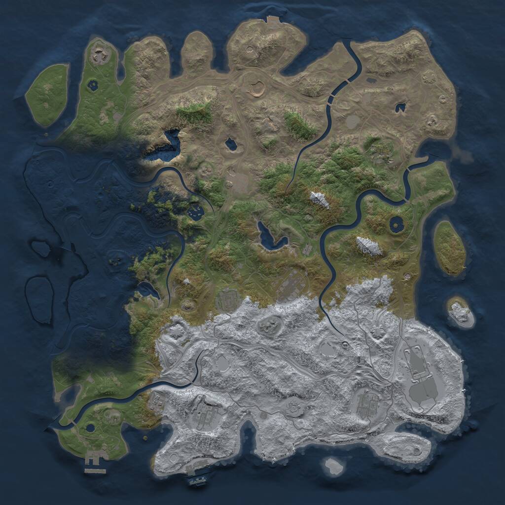 Rust Map: Procedural Map, Size: 4800, Seed: 1618638216, 17 Monuments